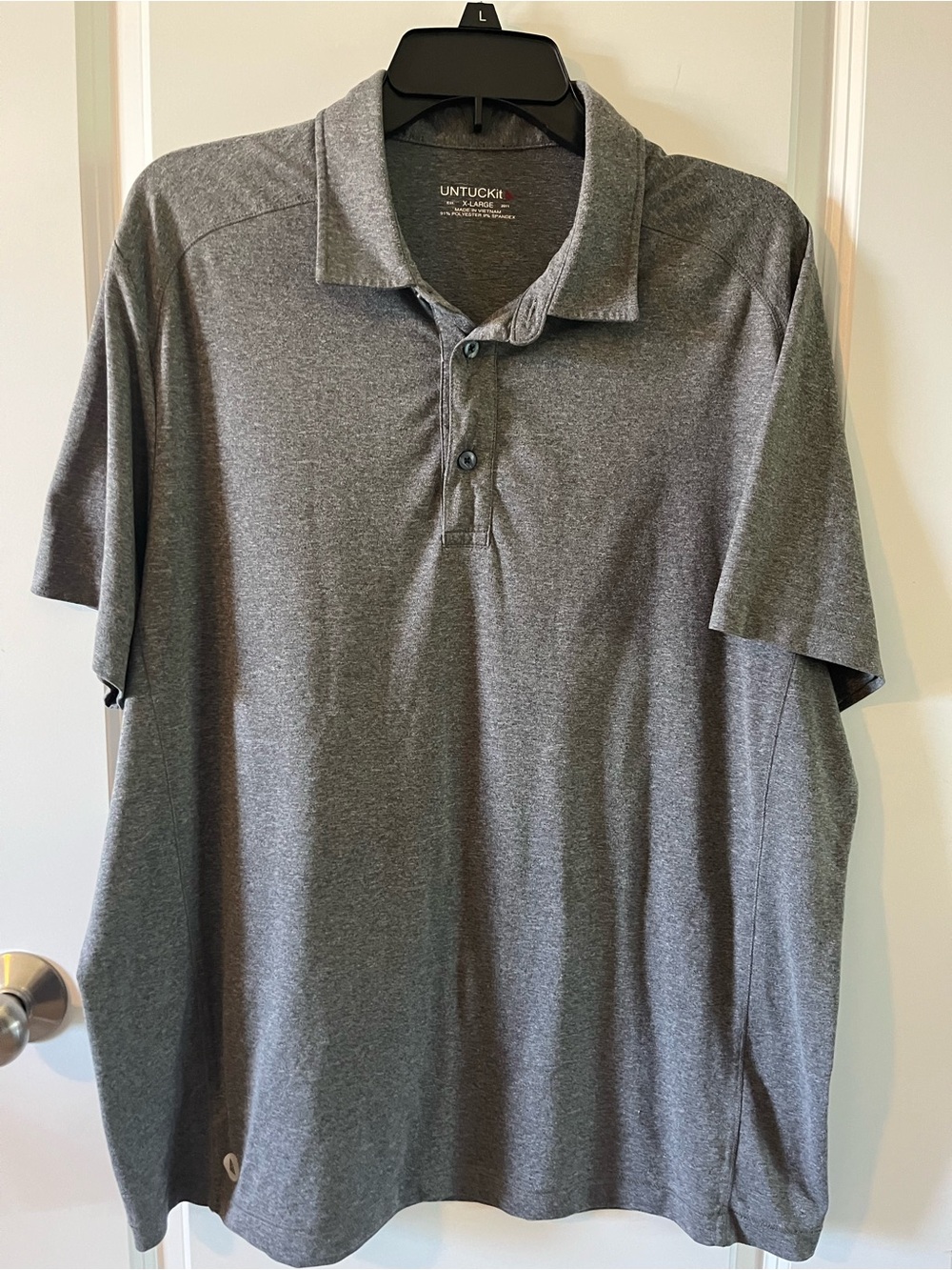 UNTUCKit Men's XL Heather Grey Polo Shirt